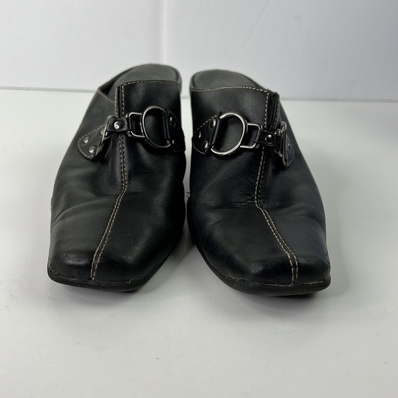 Aerosoles Black Leather Mules - Picture 2 of 8